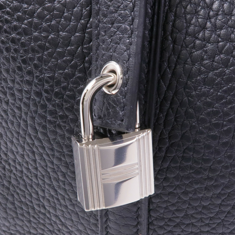 HERMES Clemence皮革Picotin MM銀扣手挽袋89 Noir-9