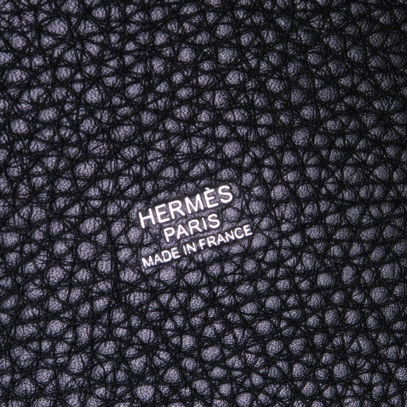 HERMES Clemence皮革Picotin MM銀扣手挽袋89 Noir-11