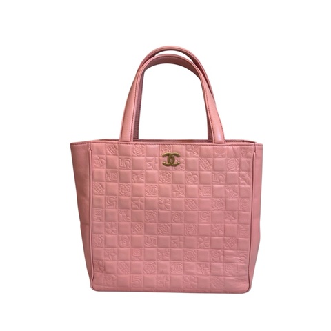 Chanel 浮雕粉色托特包