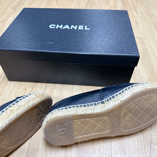 香奈兒 CHANEL 經典鞋款 草編鞋 小羊皮黑 正37碼 二手非全新 平底鞋 精品鞋-6
