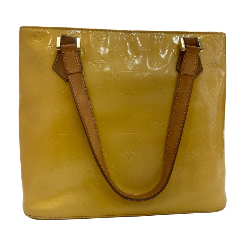 LV鵝黃色漆皮手提包-0