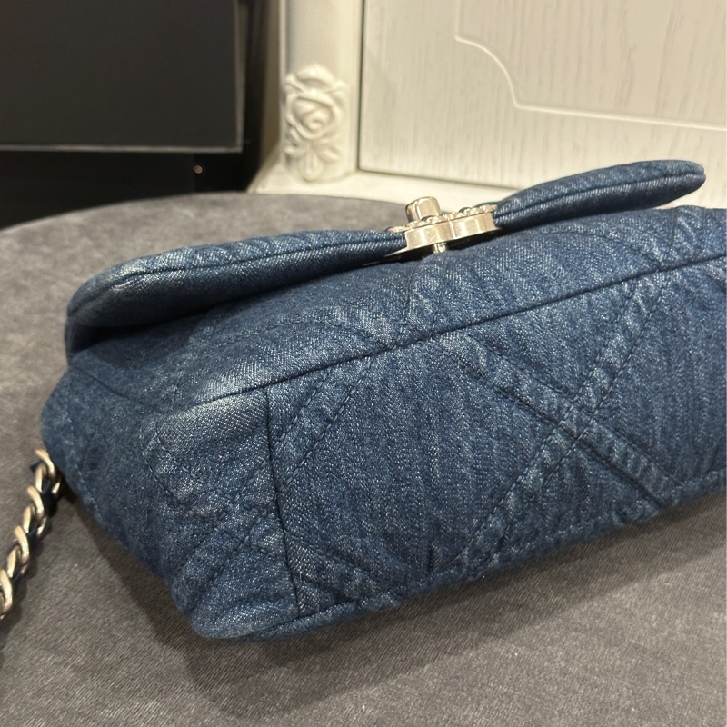 🈶購證 #22萬入手 #閒置絕版收藏 香奈兒19bag牛仔銀扣小號 芯片款-18