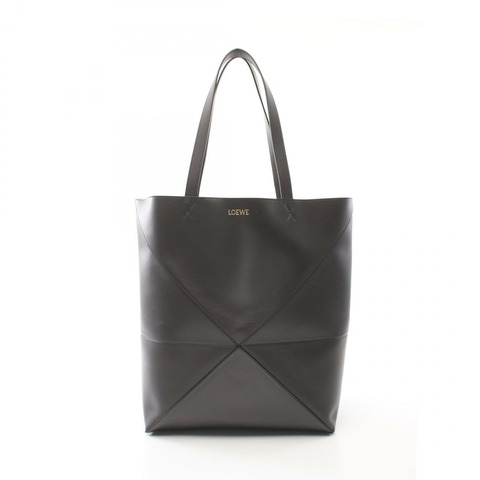 LOEWE 拼圖折疊托特包 B933Q18X011220 皮革灰色全新男女通用