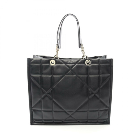 Christian Dior Essential 大 Archi Cannage 手袋 皮革 黑色 二手 女式