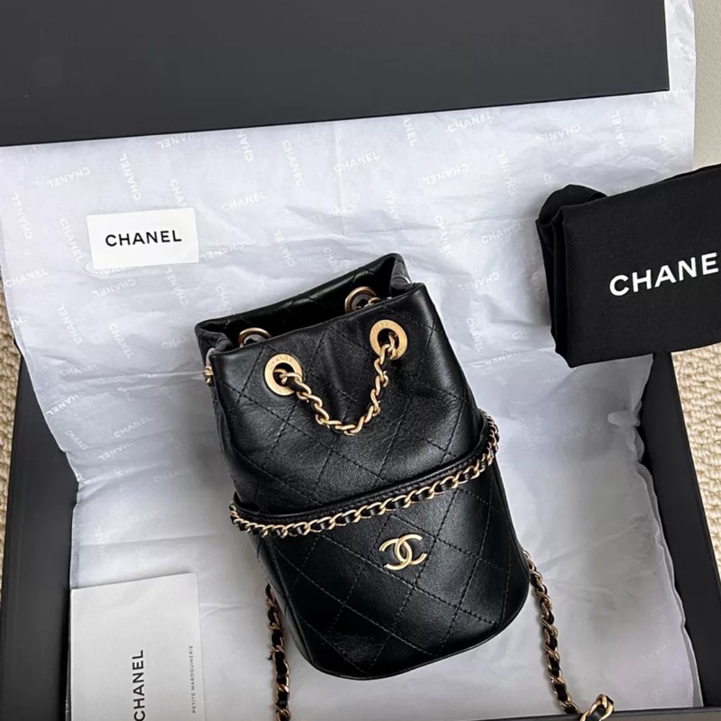 #全新全配 #2025新款 香奈兒黑金牛皮水桶斜挎包25c 背袋🉑調🉑肩背/斜挎-4