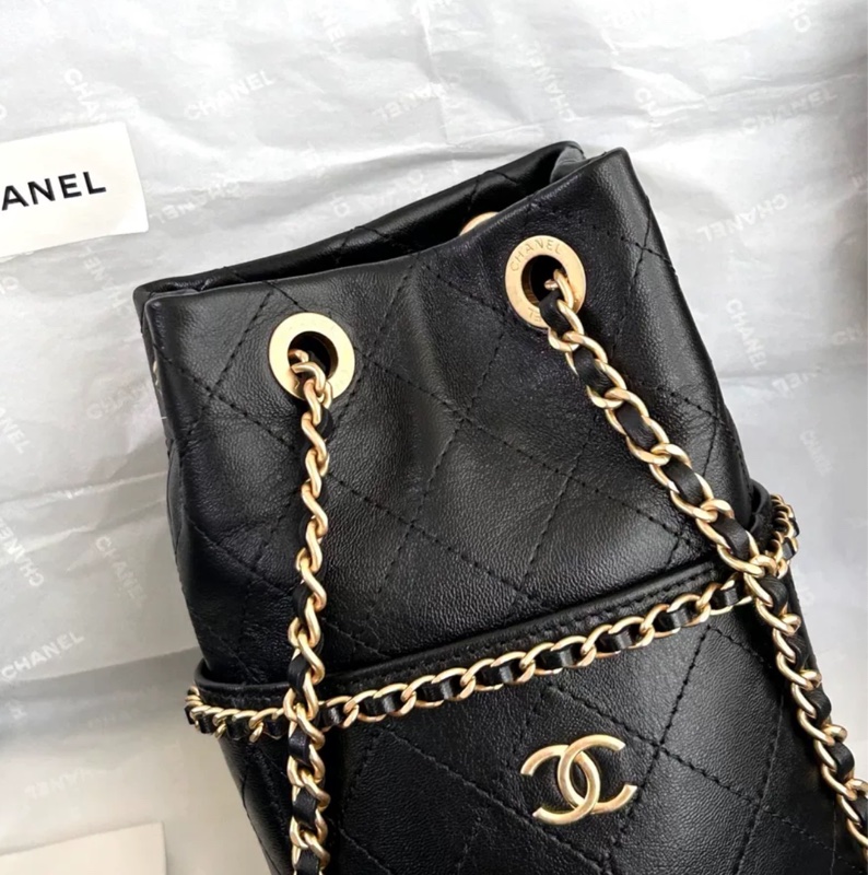 #全新全配 #2025新款 香奈兒黑金牛皮水桶斜挎包25c 背袋🉑調🉑肩背/斜挎-5