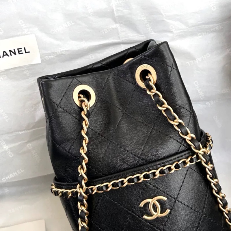 #全新全配 #2025新款 香奈兒黑金牛皮水桶斜挎包25c 背袋🉑調🉑肩背/斜挎-13