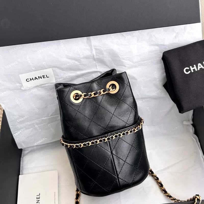 #全新全配 #2025新款 香奈兒黑金牛皮水桶斜挎包25c 背袋🉑調🉑肩背/斜挎-14