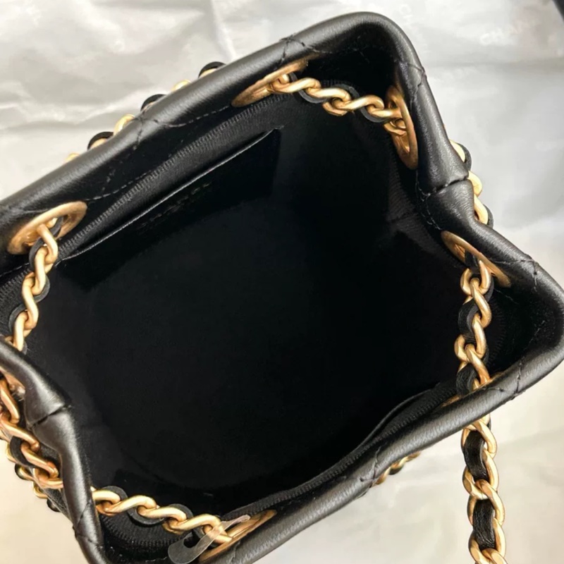 #全新全配 #2025新款 香奈兒黑金牛皮水桶斜挎包25c 背袋🉑調🉑肩背/斜挎-16