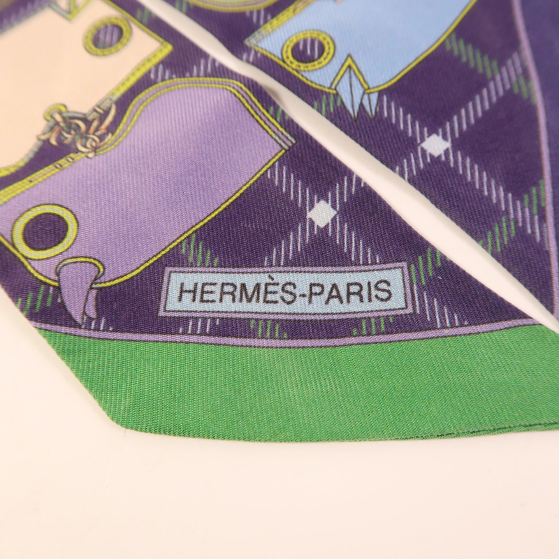 HERMES 絲質Twilly絲巾-5