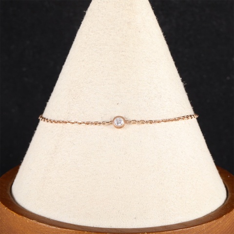 CARTIER(卡地亞) CARTIER D&#039;AMOUR 單鑽 手鏈 小號 18K玫瑰金/鑽石 S-M碼 玫瑰金 18K