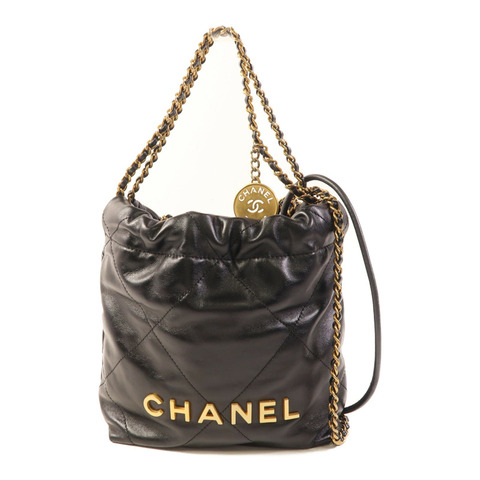 CHANEL 牛皮皮革Chanel 22 Mini金扣手挽肩背兩用袋