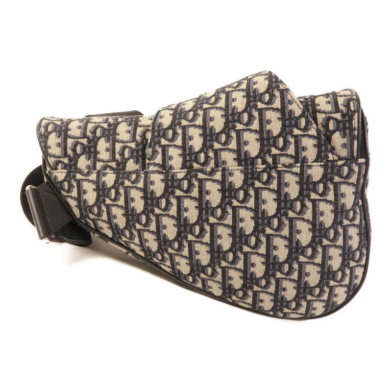 Dior 帆布Saddle Bag銀扣肩背袋-1