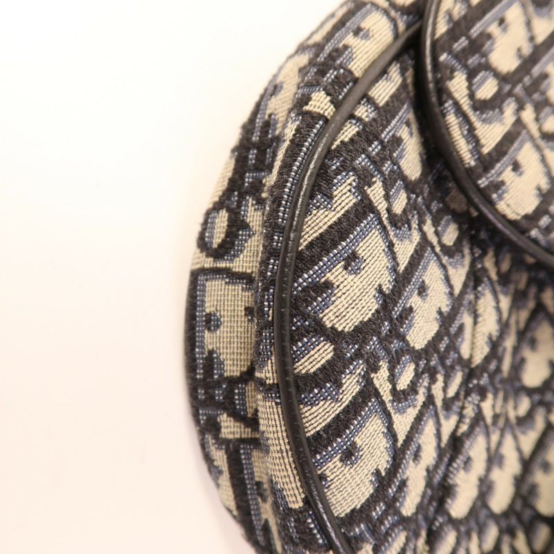 Dior 帆布Saddle Bag銀扣肩背袋-11