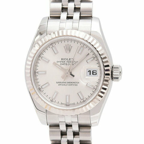 勞力士手錶女款 Datejust 自動 D 系列銀色錶盤 SS x 白金 ROLEX 179174