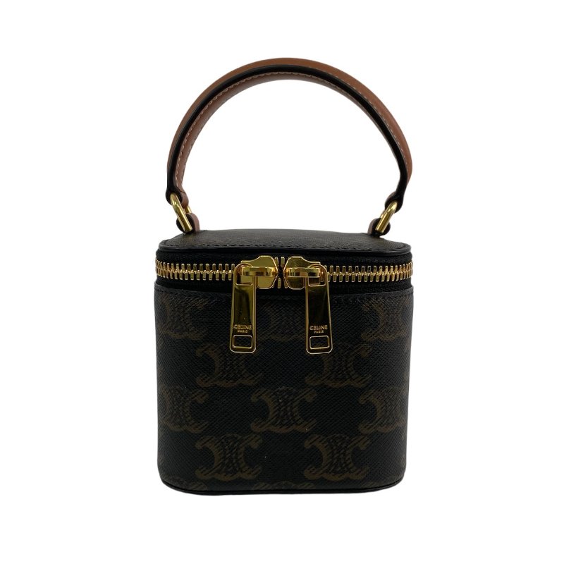 △ Celine 思琳 Brown Coated Canvas Vanity Case 啡色塗層帆布化妝箱 -257014860-1