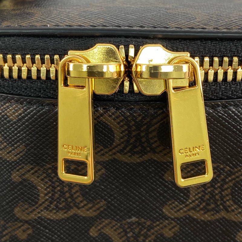 △ Celine 思琳 Brown Coated Canvas Vanity Case 啡色塗層帆布化妝箱 -257014860-11