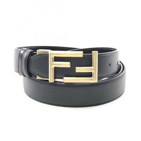 FENDI FF 標誌扣腰帶 7C034470JF05TC 皮革黑色全新男式