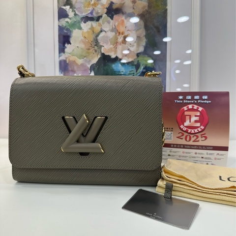 LV/路易威登 水波紋扭一扭 Twist中號手提單肩斜挎包 劉亦菲同款包包99新