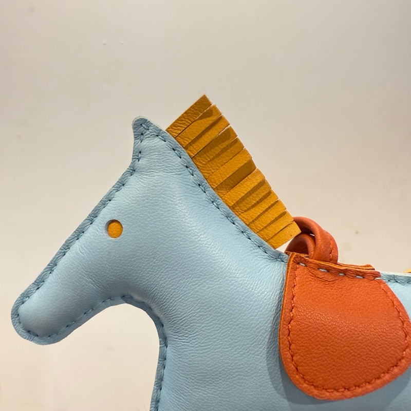 愛馬仕 中馬吊飾 （藍）-3