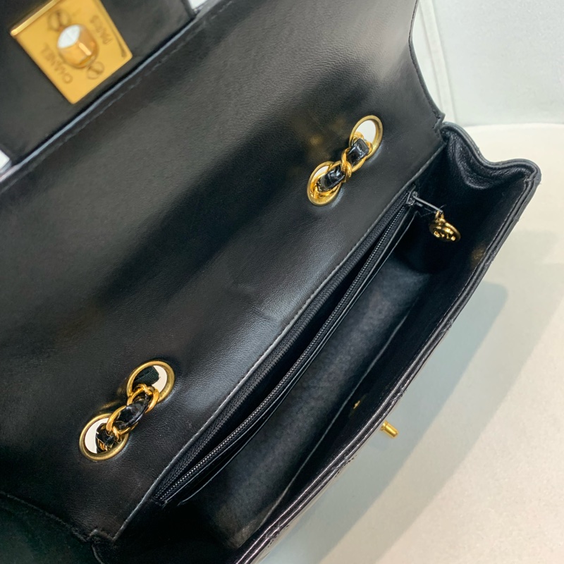 Chanel 香奈兒 黑色漆皮 中古Flap 黑金 I020-7