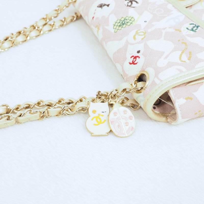 超稀有限量版！Chanel 香奈兒CF classic flap 貓咪印花鏈條單肩包-2