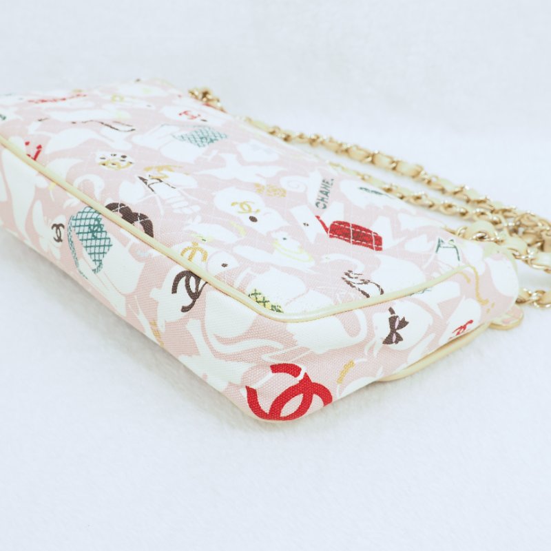 超稀有限量版！Chanel 香奈兒CF classic flap 貓咪印花鏈條單肩包-12