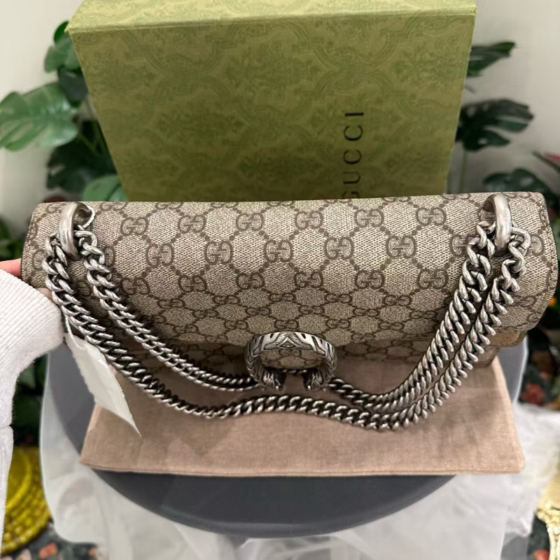 Gucci古馳酒神中號老花駝色Dionysus系列-6