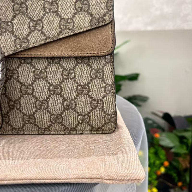 Gucci古馳酒神中號老花駝色Dionysus系列-11