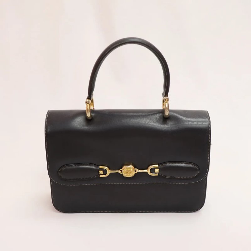 Celine 中古品深藍色手提Kelly型手袋-2