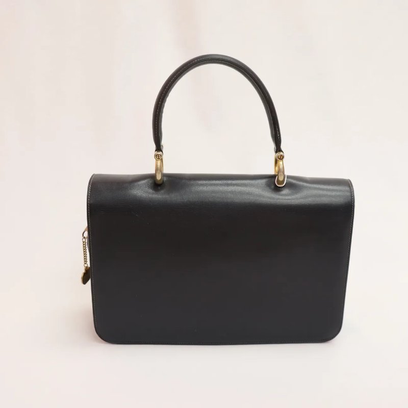 Celine 中古品深藍色手提Kelly型手袋-3