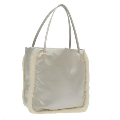 PRADA 手提包 緞面白色 正品 95345