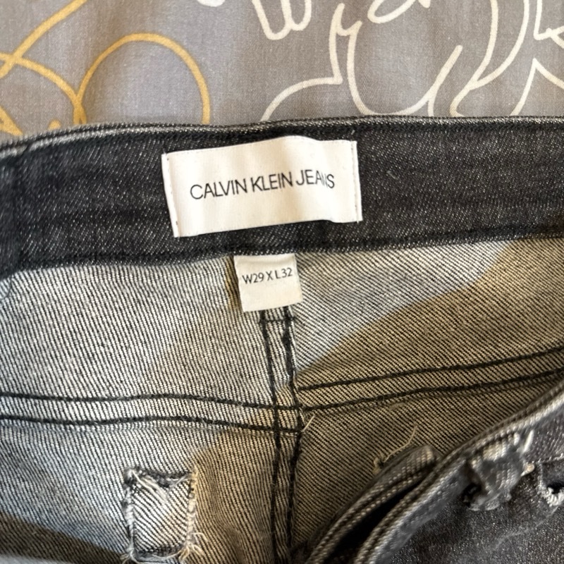 Ck作舊刷破牛仔褲有彈性好穿-4