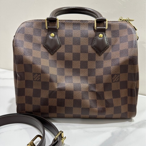 LV speedy25格紋斜背包