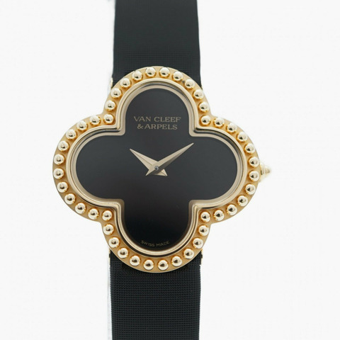 Van Cleef & Arpels Alhambra 136574 黑色錶盤女士手錶