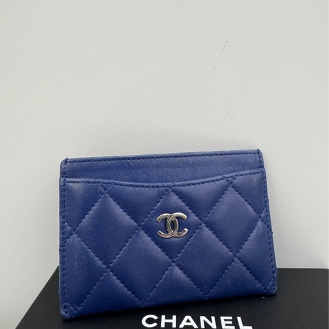 Chanel 經典卡夾 藍色小羊皮