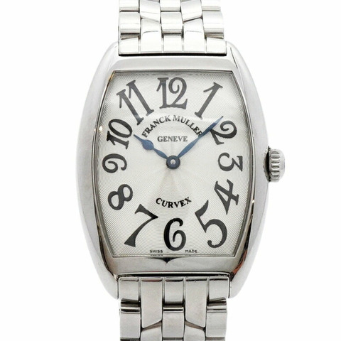Franck Muller Tonneau Curvex 7502 銀色錶盤男士手錶