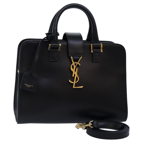 SAINT LAURENT Baby Cabas 包 皮革 2 向 黑色 金色 MAL568853Y 正品 yk14669A