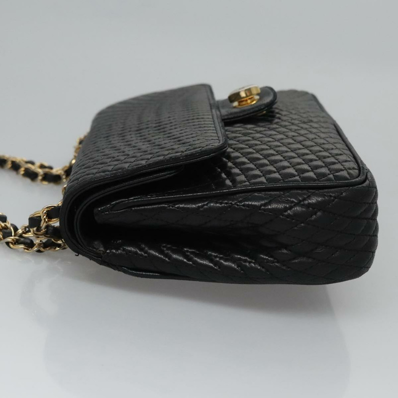 【日本直送】BALLY 鏈條單肩包 皮革 黑金 正品 110411-3