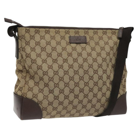 GUCCI GG 帆布肩背包 米色銀色 110054 正品 ep7544