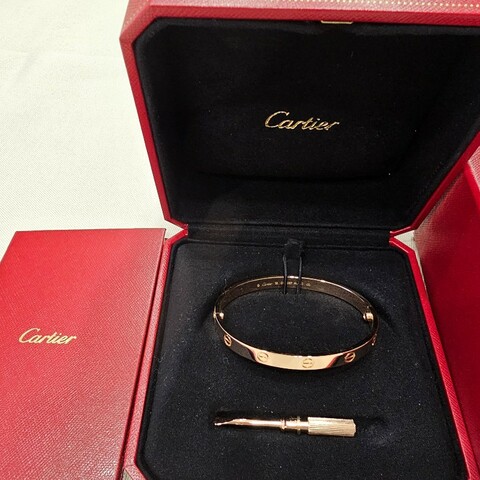 Cartier Love 手環(玫瑰金.寬版)