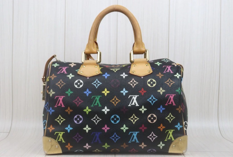 「JL精品代購」9新 LV 黑三彩 波士頓包-2