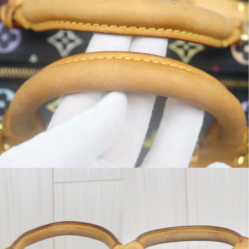 「JL精品代購」9新 LV 黑三彩 波士頓包-5