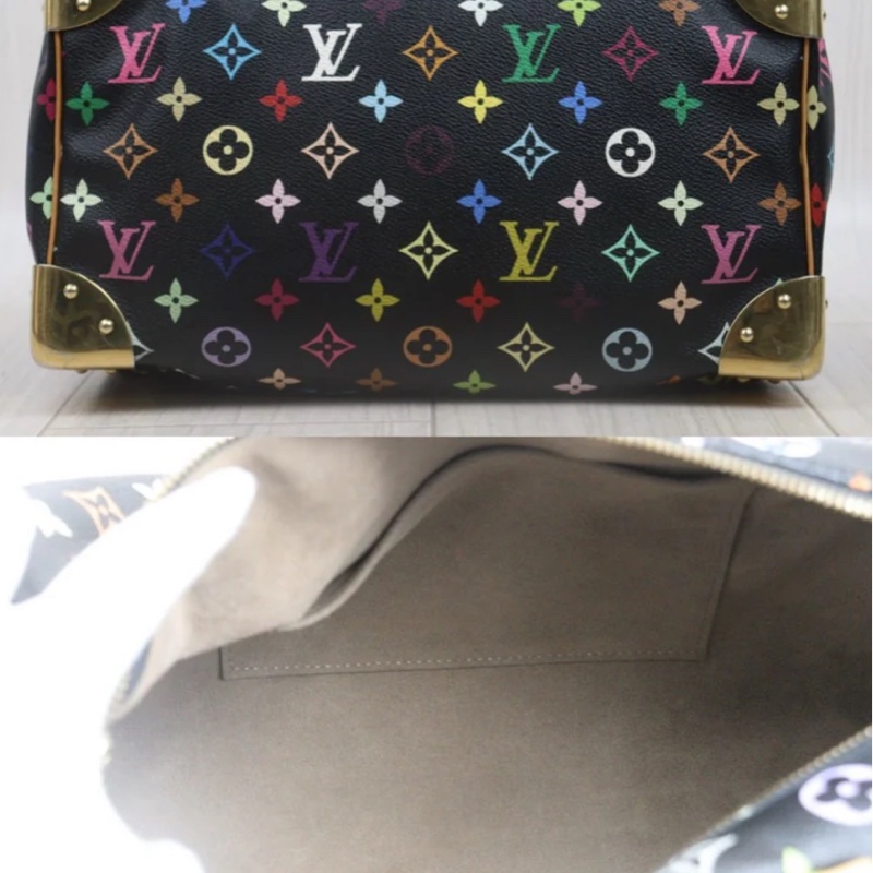 「JL精品代購」9新 LV 黑三彩 波士頓包-6