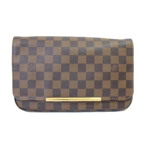 LOUIS VUITTON Damier Hoxton PM 女士單肩包 N41257 棕色配金色金屬配件