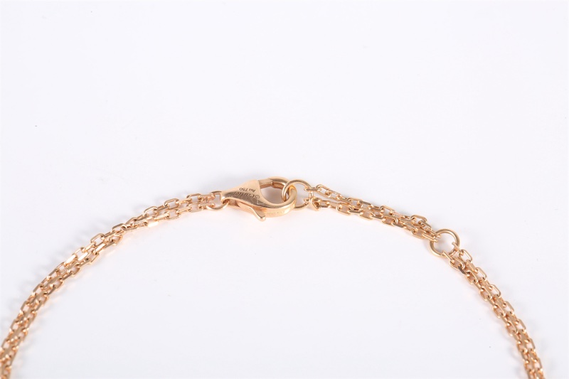 CARTIER(卡地亞)  18K玫瑰金 鑽石 LOVE系列 兩顆鑽 雙鏈 圓餅-4