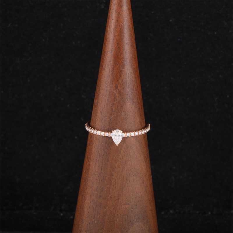 CARTIER(卡地亞) 18K玫瑰金 鑽石 Etincelle 水滴形鑽戒18分-0