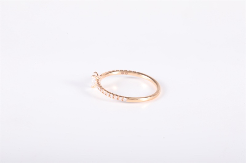 CARTIER(卡地亞) 18K玫瑰金 鑽石 Etincelle 水滴形鑽戒18分-4