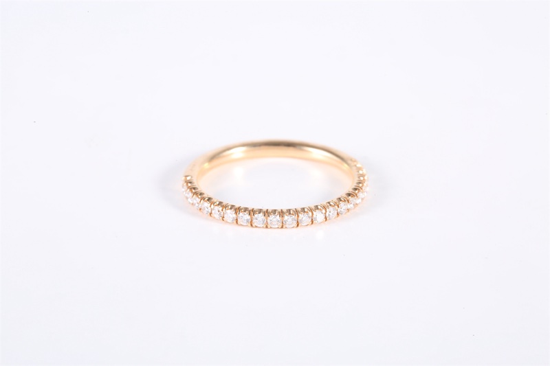 CARTIER(卡地亞) 18K玫瑰金 鑽石 玫瑰金 Etincelle de Cartier系列 半圈排鑽戒指 18K-3