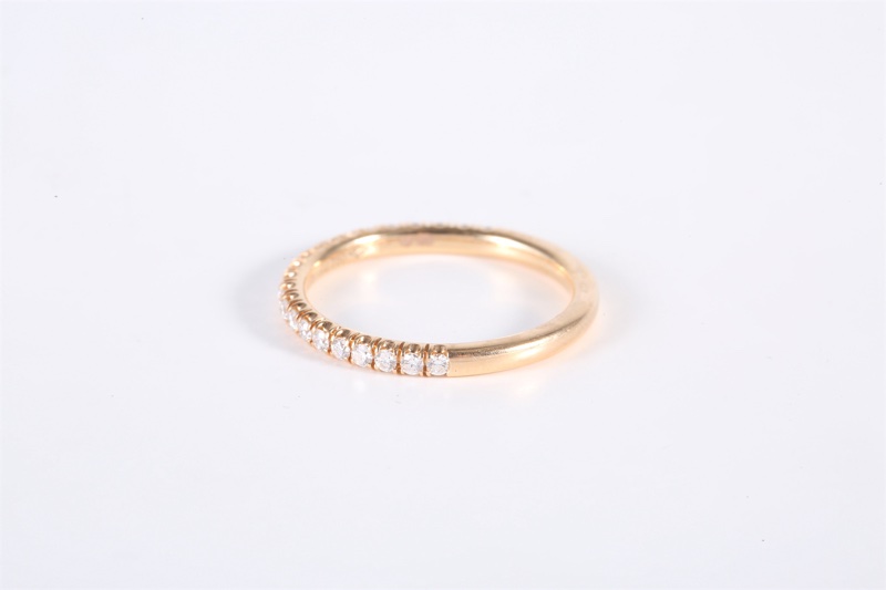 CARTIER(卡地亞) 18K玫瑰金 鑽石 玫瑰金 Etincelle de Cartier系列 半圈排鑽戒指 18K-4